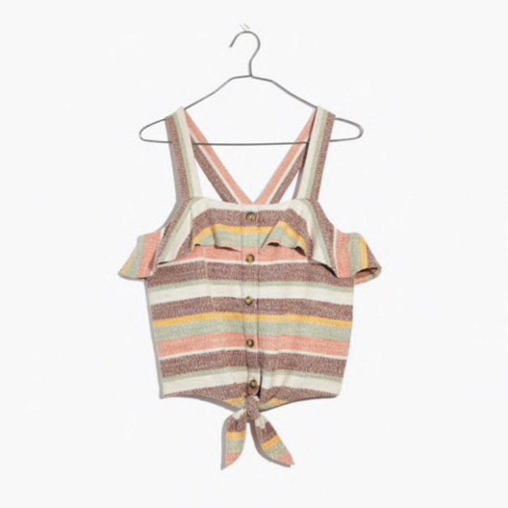 NWT Madewell “Texture & Thread tie front Crop Top